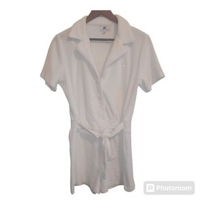 $72 New Juicy By Juicy Couture Womens White Terry Cloth Shorts Romper Medium